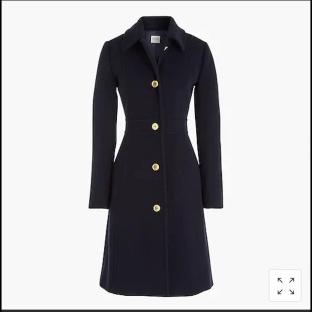 NWT Navy Blue Lady Coat J Crew 12p petite